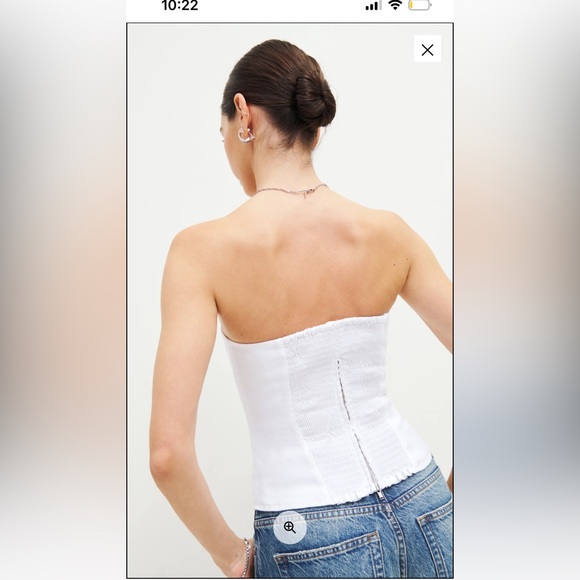 Reformation Dani Linen Top Sz 6 - Picture 3 of 8